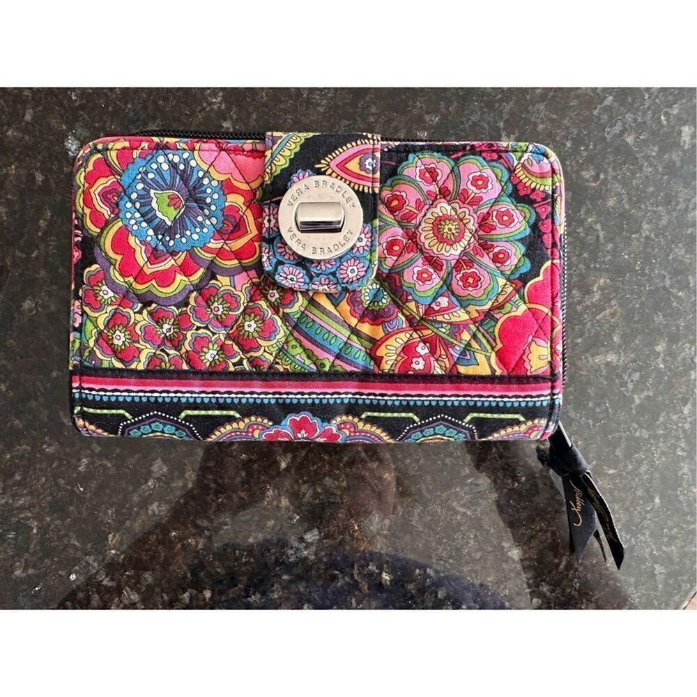 Vera Bradley Turn Lock Large Wrist Bag Clutch